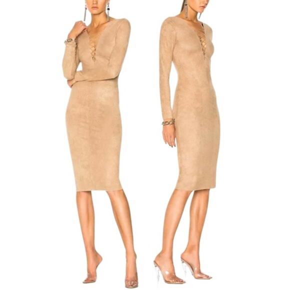 T by Alexander Wang Dresses & Skirts - T by ALEXANDER WANG Suede Midi Bodycon Dress
